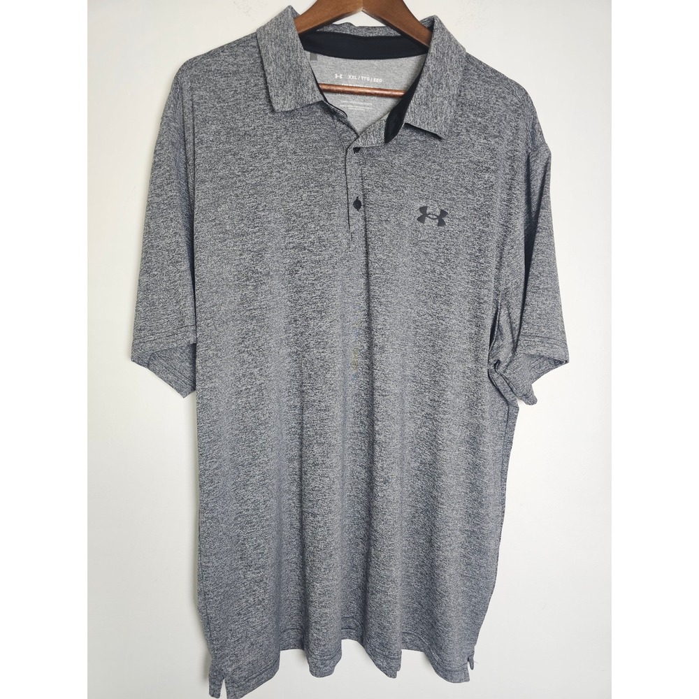 [Athletic] Under Armour Playoff Polo Mens XXL Grey Heathered Short Sleeve Shirt